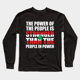 Lebanon The Power of The People Solidarity Lebanese Flag Design - wht Long Sleeve T-Shirt